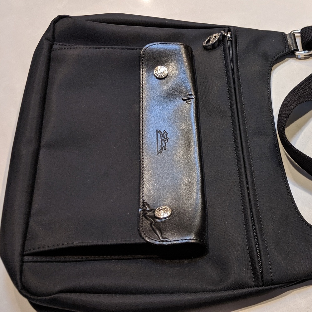 Longchamp Fabric and Leather crossbody handbag